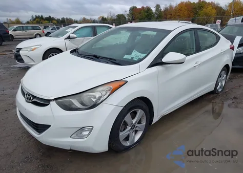 2013 Hyundai Elantra Gls z USA, uszkodzony, nr VIN 5NPDH4AEXDH272009